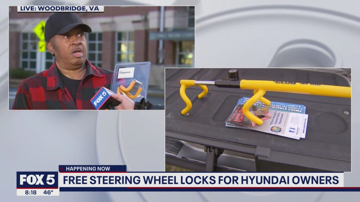 Free steering wheel locks for Hyundai owners in Prince William Co. amid uptick in vehicle thefts